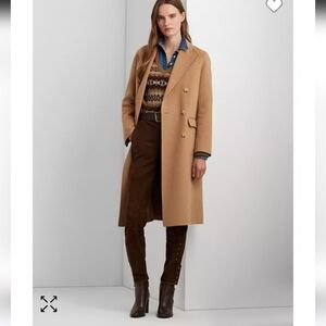 Ralph Lauren Tan Double Brested Coat Sz 0 Black label
